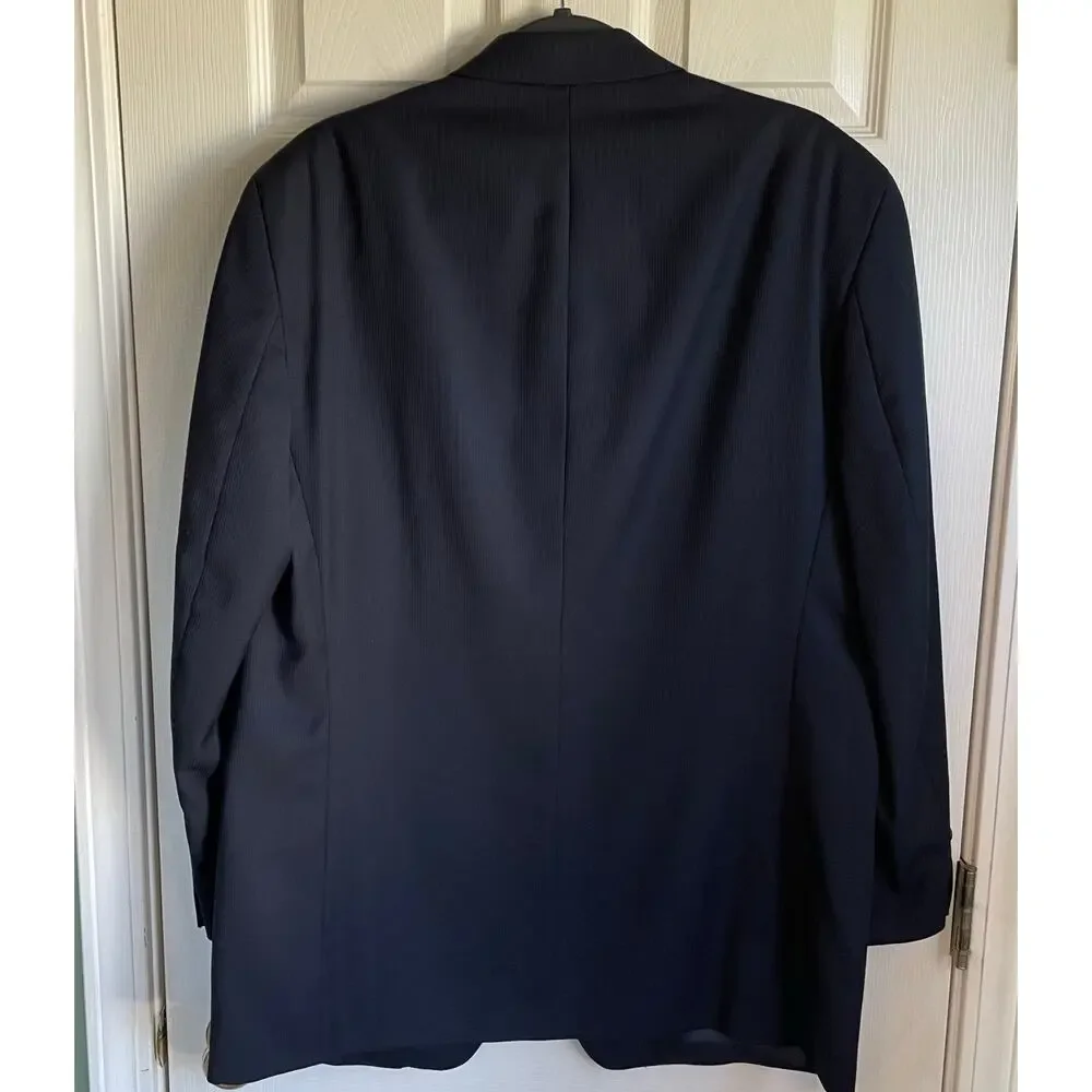 DKNY Essentials Men's 100% Wool Blazer Sport Coat Navy Blue Sz 42R 3-Button